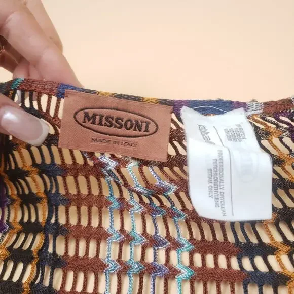 MISSONI Vintage Zig Zag Knit 3-Piece Set Cardigan Maxi Pants Luxury Rare Runway